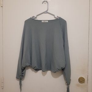 ZARA Knit Ruched Sleeve Top – Size Small
